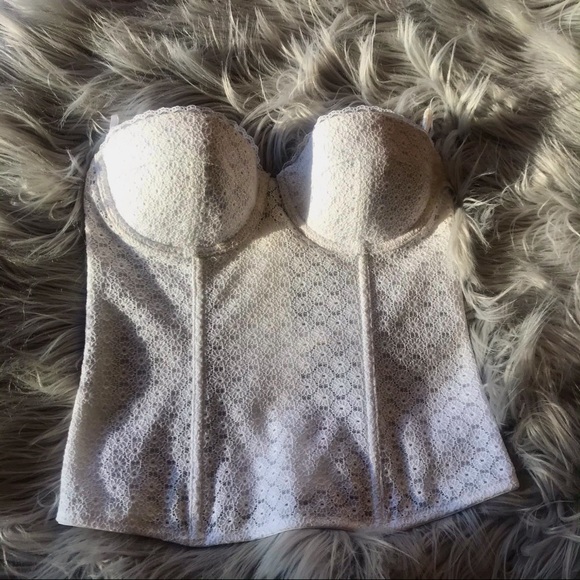 White Daisy Eyelet Lace Bustier - Picture 1 of 3